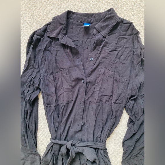 Old Navy black button down midi dress size XS - Picture 5 of 8